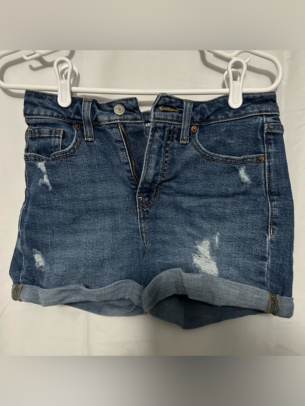 Old Navy Distressed Cuffed Denim Shorts - Dark Blue